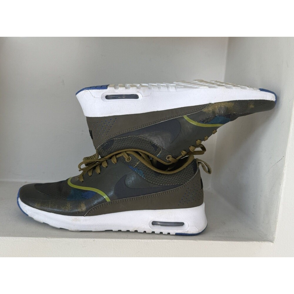 Nike Air Max Thea Womens Size 7.5 Green Blue Camo Running Shoes Casual Sneakers